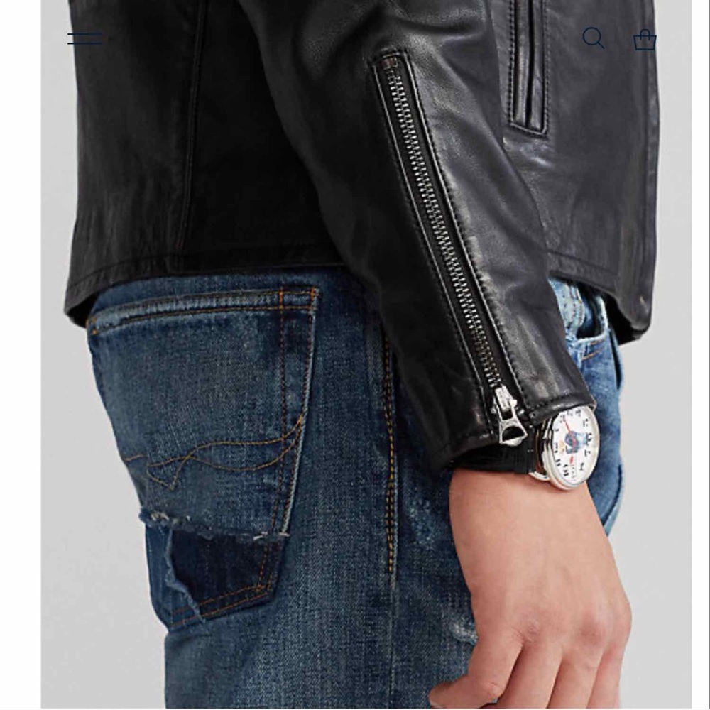 Polo Ralph Lauren Lambskin Café Racer Leather Jacket - Picture 11 of 13